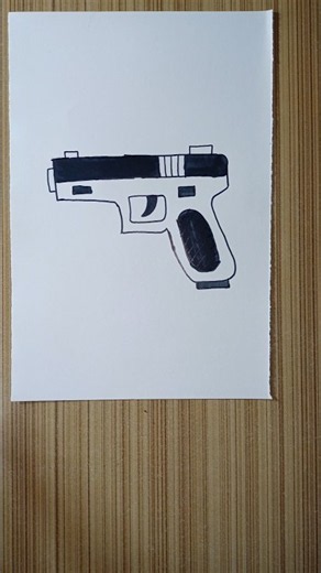 How to draw a gun 🔫 | gun drawing step by step for kids | #drawing #shorts #trending #gun |