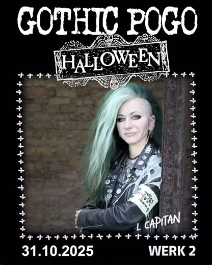 💀Personalakte #LC-03 Name: L Capitan Funktion: Oberärztin der auditiven Pathologie (Gothic Pogo Dept.) L Capitan praktiziert mit präziser Hand und dunkler Eleganz. Sie öffnet Gemüter, justiert Frequenzen – und entlässt niemanden unverändert. Ihre Behandlungen sind selten sanft, aber stets effektiv. 💀 Link für Tickets in der Bio #gothicpogohalloween #gothicpogo | Gothic Pogo
