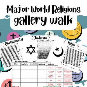 Major World Religions Gallery Walk | Interactive Reading Stations Activity