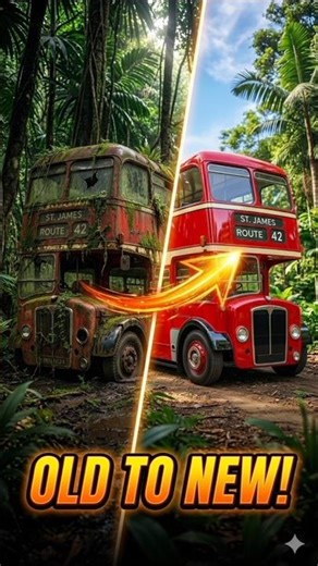 100 Years Old Abandoned Double Decker Bus Full Restoration | Old to gold #restoration#oldbus
