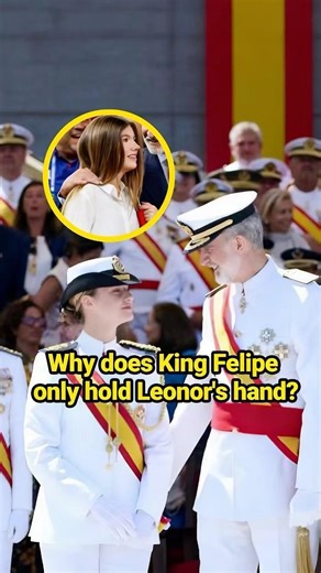 Why does King Felipe only hold Leonor's hand?#celebrity #sofia #kingfelipe #leonor