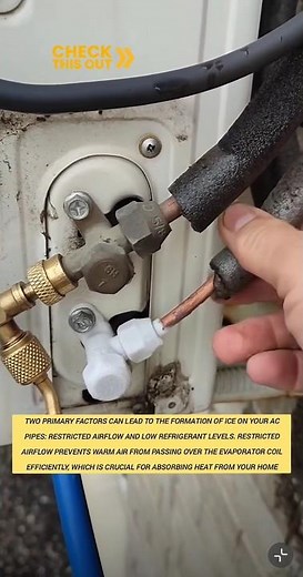 why split Ac pipe line ice? what to do?how to fix?