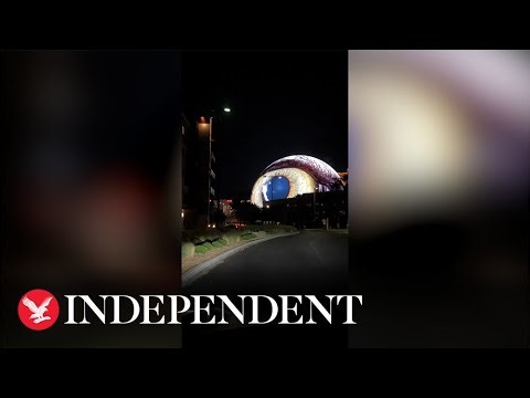 Terrifying 'alien' eyeball projected onto The Sphere in Las Vegas