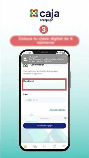 Paso a paso de cómo afiliarte al token digital desde nuestra app móvil