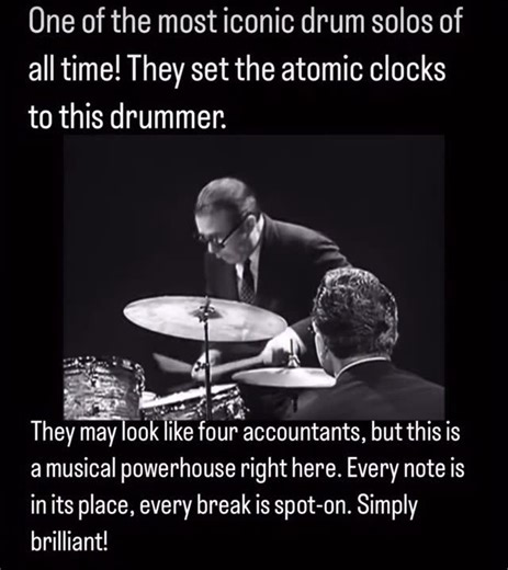 Timeless Old Man’s Rock for everyone on Instagram: "Probably the most quintessential cool jazz track ever made. Dave Brubeck performs ‘Take Five’ in 1964 Paul Desmond (alto sax), Joe Morello (drums), Eugene Wright (bass) and Dave Brubeck (piano) #davebrubeck #take5 #jazz #cooljazz #60sjazz #classicjazz #westcoastjazz #smoothjazz #bepop #60smusic #classicmusic #musichistory #drumming #drumsolo #drumminglife"