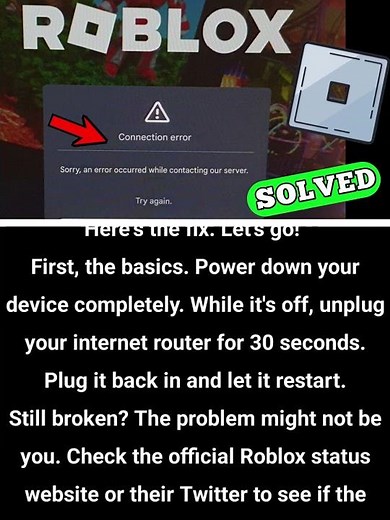 ROBLOX CONNECTION ERROR SORRY AN ERROR OCCURRED WHILE CONTACTING OUR SERVER TRY AGAIN PROBLEM SOLVED