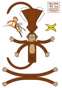 Monkey paper toy