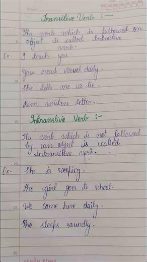 Definition of Transitive verb & Intransitive verb with examples #grammar