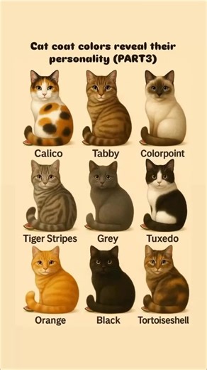 Cat Colors That Reveal Their Personality 😺#cats #catshorts