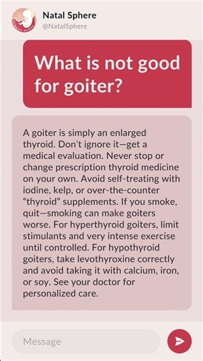 What is not good for goiter?