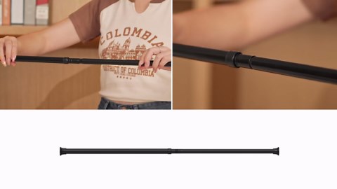 Small Tension Rod 16-38inch Black Tension Curtain Rod No Drilling Spring Rods for Windows Short Tension Rod Adjustable Curtain Rod for Windows,Door,Closet,Kitchen