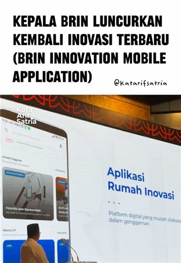 Aplikasi Rumah Inovasi dari Badan Riset dan Inovasi Nasional (BRIN) hadir sebagai solusi integrasi ekosistem inovasi nasional. Melalui fitur katalog produk, pendanaan, kepakaran, dan live chat, platform ini menghubungkan riset, industri, dan masyarakat dalam satu genggaman—lebih cepat, terintegrasi, dan kolaboratif untuk mendorong inovasi masa depan Indonesia. #AplikasiRumahInovasi #kataarifsatria #arifsatria #kepalabrin #fyp