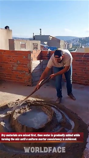 Traditional Cement Mixing by Hand | Old-School Construction Method