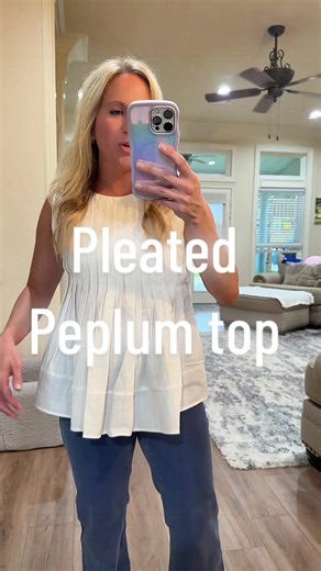 The linen top you’ll live in all spring and summer — airy, polished, and effortless. #linenTop #peplumTop #sleevelessTop #summerTops #linenFashion