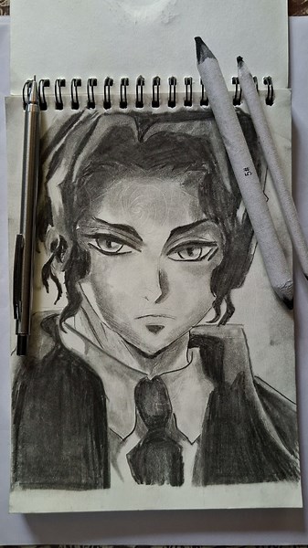 first time🤯 kibutsuji muzan sketching 🔥 #shorts