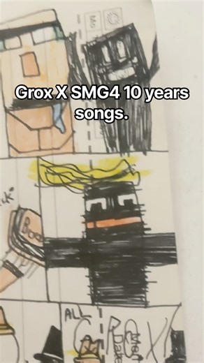 Grox X SMG4 10 years songs drawing shorts: #shorts