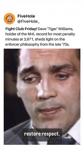 Five Hole on Instagram: "Fight Club Friday! Let’s dive into the legendary career of Dave ‘Tiger’ Williams, the quintessential NHL enforcer. With a staggering record of 3,971 penalty minutes, his name is synonymous with the raw edge of hockey from the mid 70s and beyond. But Tiger was more than just an enforcer; in the 1980-81 season, he led the Vancouver Canucks with 35 goals, showcasing a blend of skill that went beyond the fights. Williams played for several teams, including the Toronto Maple