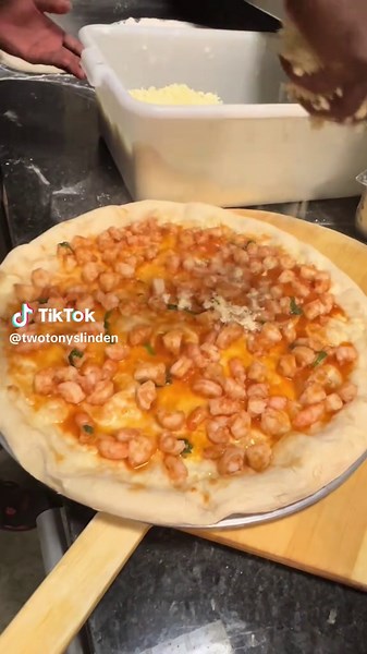 Delicious Shrimp Scampi Pizza at Two Tony's