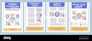 Film industry brochure template layout. Video production. Cinematography. Flyer, booklet, leaflet print design with linear illustration. Vector page l Stock Vector Image & Art - Alamy