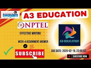 NPTEL Effective Writing Week 4 Assignment 4 Answers Solution Quiz | 2025 - Jan