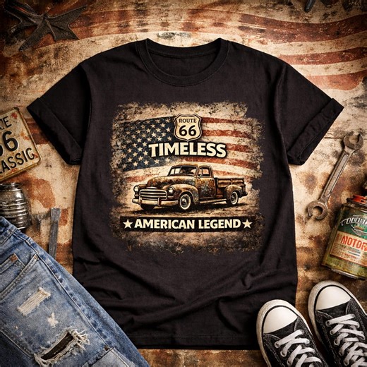 Vintage Pickup Truck Design, Route 66 Timeless American Legend PNG, Classic Car Retro Art - Etsy