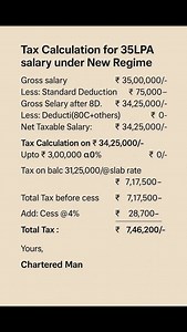 34K views · 83 reactions | Tax calculation for the salary of 35 lakh...