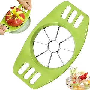 Apple Cutter Slicer 3.5 Inch,Stainless Steel Apple Corer for Fruits,Vegetables,Dishwasher Safe (Green）