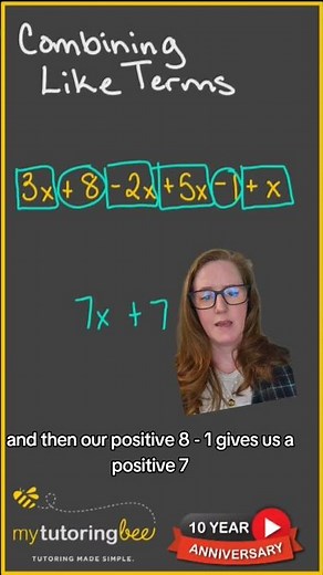 understanding and simplifying algebraic expressions with combining like terms #algebra #mathtricks