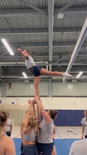 Ultimate Slow Motion Dismount in College Cheerleading