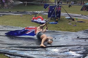 Australians have the most fun with giant backyard Slip and Slide
