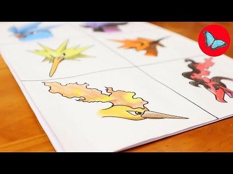 Drawing 3 Legendary Birds and Their Galarian Form