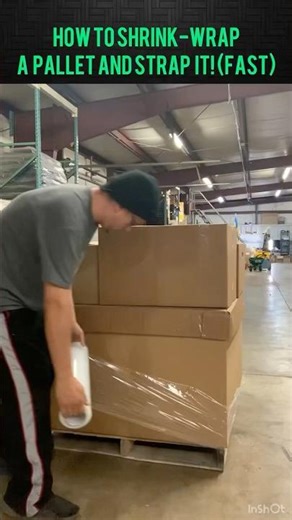 How to Shrink Wrap A a pallet and Wrap it (Fast) #shorts