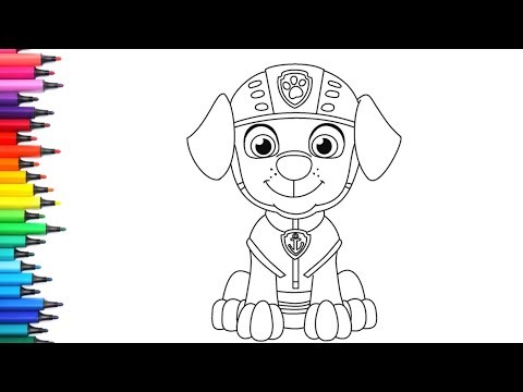 PAW PATROL Drawing, Painting & Coloring For Kids and Toddlers_ Kids Art Zuma From Paw Patrol