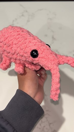 Pattern by @GheeBeans Crafty #shrimp #shrimptank #prawn #sea #ocean #carwash #sharktales #amigurumi #crocheting #notknitting #amigurumilove #amigurumicrochet #homemade #handmade #crochet #amigurumiaddict #crochetersoftiktok #crochettok