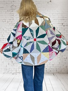 Handmade Quilted Patchwork Jacket: Upcycled Vintage Quilt Coat - Etsy