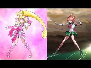 Sailor Moon reference in Dokidoki Precure group transformation