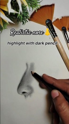 Realistic Nose Drawing Step by Step 👃 | Easy Shading Tutorial for Beginners #cutedrawing #art