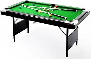 GarveeLife Billiards Table, 6 ft Pool Table, Portable Foldable Pool Table, Billiard Table Set Includes Balls, Cues, Chalks and Brush, Perfect for Family Game Room Kid Adult, Green