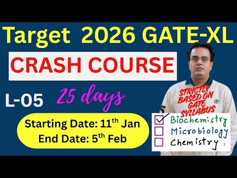 Crash Course Day #5: Target GATE-XL-2026 Exam: Mega Revision on Biochemistry