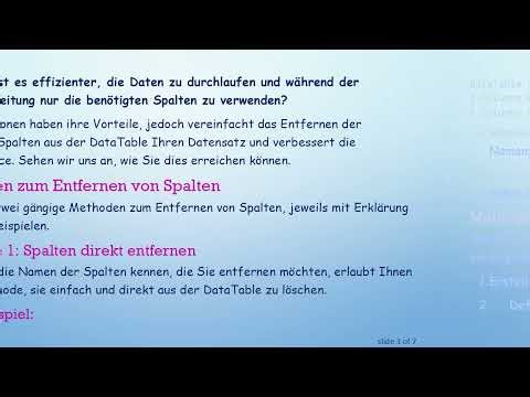 Wie man Spalten aus einer DataTable entfernt in C#