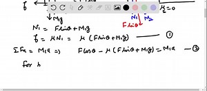 Two blocks are stacked as shown below, and rest on a frictionless surface. There is friction between the two blocks (coefficient of friction μ). An external force is applied to the top block at an angle θwith the horizontal. What is the maximum force F that can be applied for the two blocks to move together? | Numerade