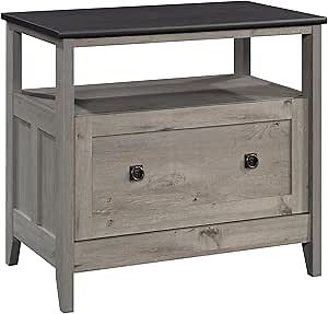 Sauder August Hill Open Shelf Lateral File Cabinet, Mystic Oak Finish