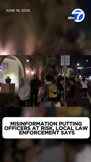 208K views · 2.9K reactions | Confusion over immigration enforcement operations is leading to protests, public panic, and dangerous encounters, as local police departments warn that misinformation is putting both officers and residents at risk. Read more at https://abc7.la/40e4DLL | ABC7 | Facebook