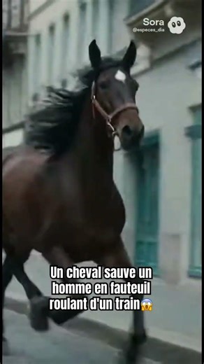 Un cheval sauve un homme en fauteuil roulant d'un train #cheval #chevaux #france