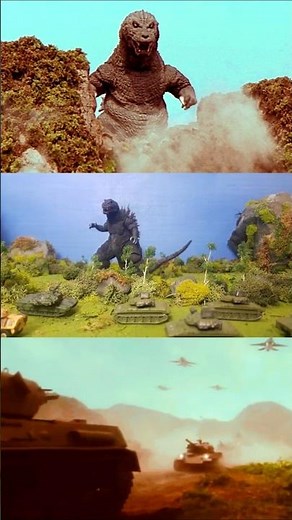 Godzilla Vs. The Military Stop Motion Animation Battle #godzilla #animation #shorts