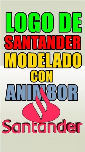 Logo del Banco Santander Modelado con Anim8or para Papercraft Descargar gratis #pepakura #anim8or