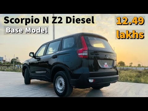 Mahindra Scorpio N Z2 Diesel Base Model Detailed Walkaround Review 2023 Bs6 phase 2