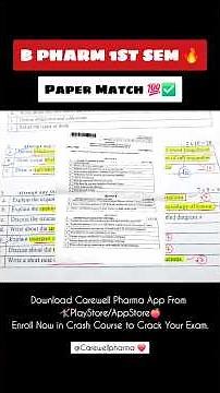 Paper Match 💯✅️ #aktuexam #carewellpharma #hap