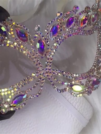 Rose Gold Rhinestone Masquerade Mask: Luxury Crystal Party Mask - Etsy