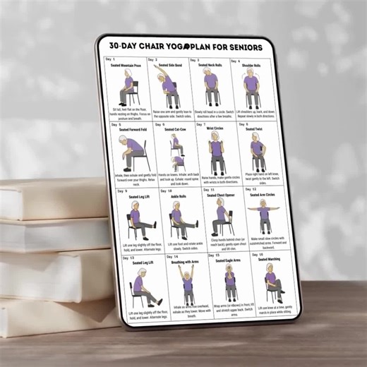 30 Day Chair Yoga for Seniors Challenge, Chair Exercise Guide, Printable Chair Workout, Senior Home Workout Plan, Digital Download PDF - Etsy Canada